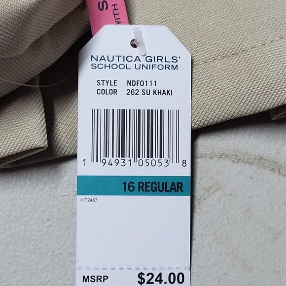 NWT‎ NAUTICA Girls School Uniform Khaki Skort Skirt Scooter Size 16 Regular - Picture 10 of 12